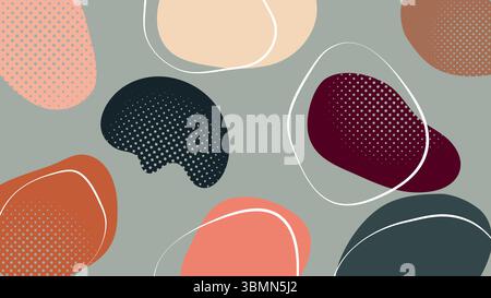 Minimal blob halftone background Stock Vector