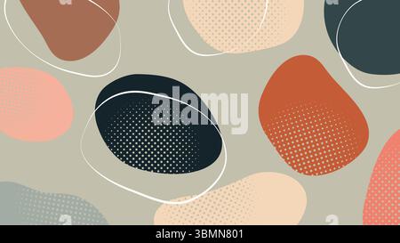 Neutral tone blob background Stock Vector