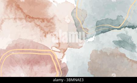 Earth tone watercolor background Stock Vector