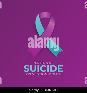 National Suicide Prevention Month vector banner and social media, background design template. Speak Up, Save Lives, Break the Silence. This month. Stock Vector