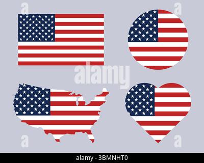 USA national flag vector illustration Stock Vector
