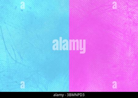 Flat design is showing vertically split textured panels in light blue and bright magenta tones Stock Photo