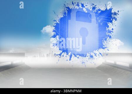 Splash showing digital lock Stock Photo