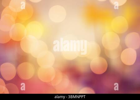 Overlapping circular lights are creating warm bokeh effect in flat design, transparent background Stock Photo
