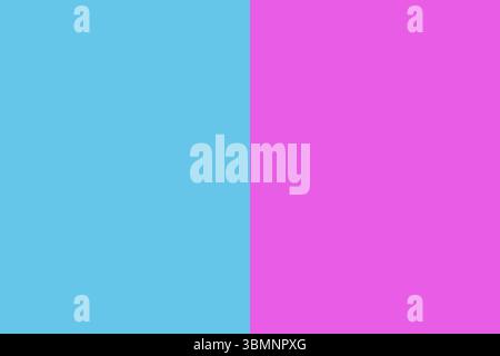 Abstract composition is dividing canvas into turquoise and magenta halves in flat design Stock Photo