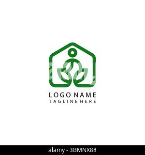 home yoga logo design vector Stock Vector