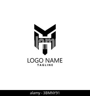 initial YH monogram logo design vector Stock Vector