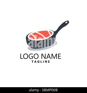 sushi Pan logo vector design Stock Vector