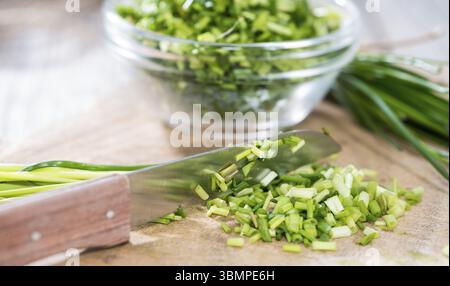 Chive Undergrround Studio shot of chive - close up Stock Photo - Alamy