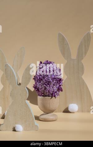 Lower Key Minimalist Decor Reference: Wooden Minimalism Low Key Bunny Decor Easter Egg Made Of