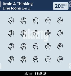 Brain & Thinking Line Icons (Vol.2) Stock Vector