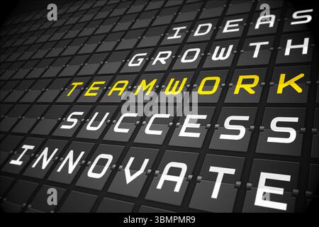 Teamwork buzzwords on black mechanical board Stock Photo