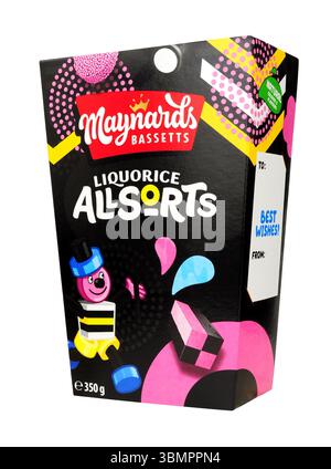Maynards Bassetts liquorice allsorts in a 350g box Stock Photo