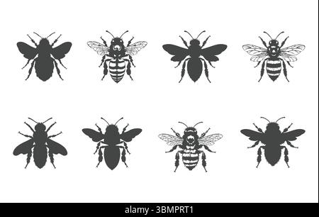 Honey bee svg, Honey bee vector, Honey bee silhouette, Honeybee silhouette, Bee svg, Bee silhouette, Flying bee silhouette, Honey bee icon, Bee vector Stock Vector