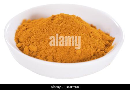Turmeric (close-up shot, selective focus) isolated on white background Stock Photo