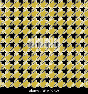Geometric houndstooth red seamless pattern with pied-de-poule ornament. Monochrome graphic design. Modern minimalist stylish squared background Stock Vector