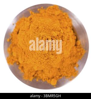 Portion of Turmeric (close-up shot) isolated on white background Stock Photo