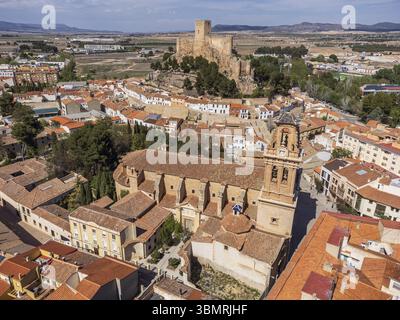Almansa Castle, National Historical-Artistic Monument, 14th century on Almohad remains, Almansa, Albacete province, Castilla-La Mancha, Spain, Europe Stock Photo