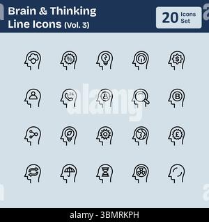 Brain & Thinking Line Icons (Vol.3) Stock Vector