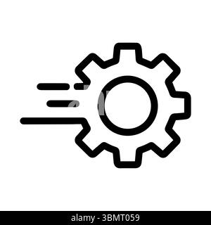 Gear setting line icon cog containing wheel isolated on white background, icon for app  Stock Vector