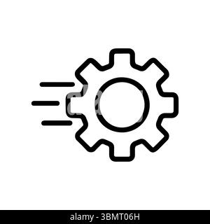 A Dynamic Gear Icon That Effectively Represents Speed and Efficiency in a Modern Context Stock Vector