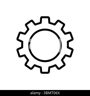 Gear setting line icon containing Cog wheel isolated on transparent background, icon for app  Stock Vector