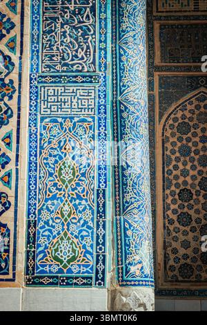 Colorful Mosaic wall of a Madrasa Un Samarkand Stock Photo
