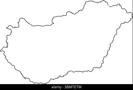 vector map of Hungary isolated on a transparent background, Detailed map of Hungary Stock Vector