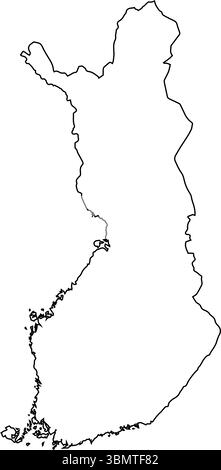 vector map of Finland isolated on a transparent background, Detailed map of Finland Stock Vector
