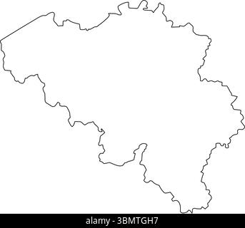 vector map of Belgium isolated on a transparent background, Detailed map of Belgium Stock Vector