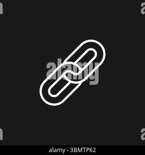 Link Icon with Interlocked Chain Symbol for Website Hyperlinks, URL Connections, SEO Backlinks, and File Attachments Stock Vector
