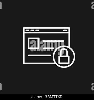 Secure Website Browse Icon with Padlock Symbol for Encrypted HTTPS,SSL Connection and Private Internet Data Protection Stock Vector