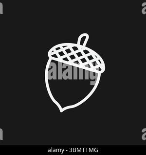 Oak Tree Acorn Icon Symbolizing Nature, Autumn, Potential, and a New Beginning of Growth and Strength Stock Vector