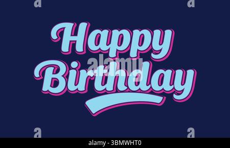 Retro Happy Birthday Typography Design Vector Stock Vector