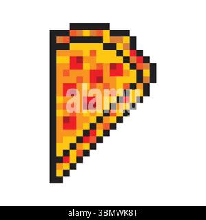 Pizza in 8 bit pixel art style Stock Vector