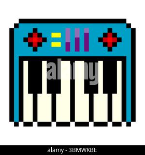 Piano in pixel art style Stock Vector