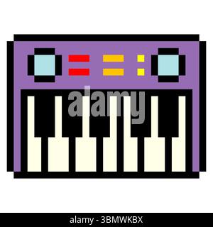 Piano in pixel art style Stock Vector
