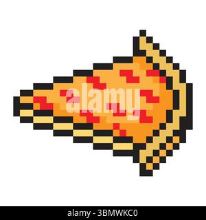 Pizza in 8 bit pixel art style Stock Vector