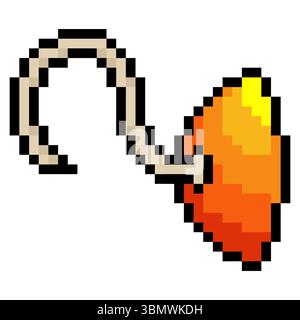 Pirate hook with pixel art isolated on white background Stock Vector