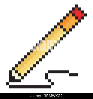 Pencil in pixel art style Stock Vector