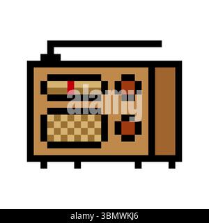 Radio in pixel art style Stock Vector