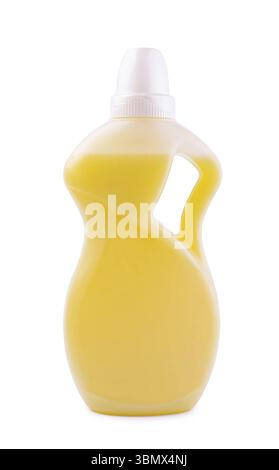 food still-life, Yellow Plastic detergent bottle isolated on white background Stock Photo