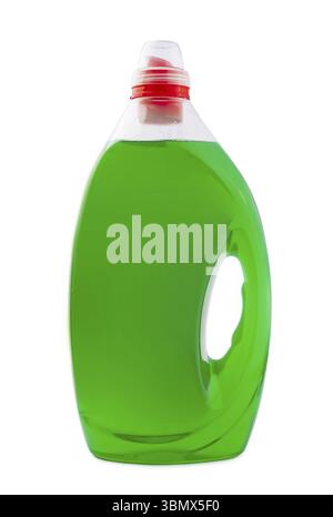 food still-life, Green plastic bottle isolated on white background Stock Photo