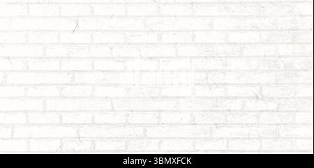 White-painted brick wall filling frame in flat design showing subtle texture and mortar lines Stock Photo