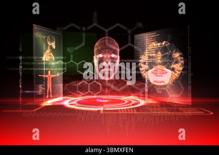 Medical interface in red and black Stock Photo