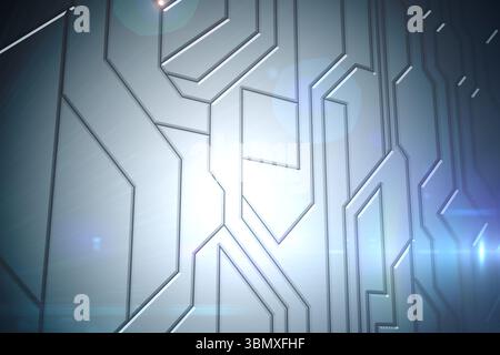 Circuit board on futuristic background Stock Photo