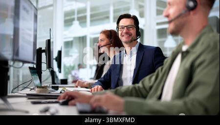 Efficient Customer Care Team With Specialist Office Support Assistance Stock Photo
