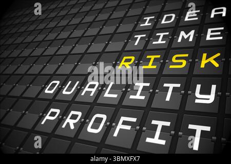 Risk buzzwords on black mechanical board Stock Photo
