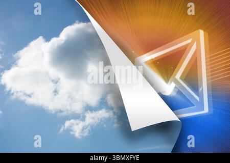 Sky background over bright envelope background Stock Photo