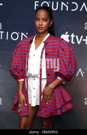 Lou Llobell attends the Foundation Season Three Photocall at the Ham